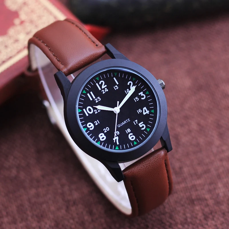 Cyd известный для женщин и мужчин Высокое качество модные кожаные кварцевые наручные часы для мальчиков Дети 24 часа светящиеся руки водонепроницаемые часы