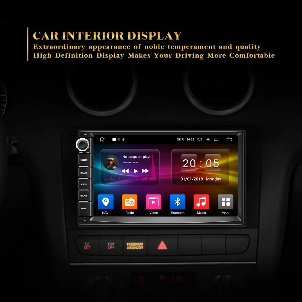 Flash Deal Podofo DSP Android 9.0 Universal 2 din auto Multimedia Player car radio Stereo 2din 7" MP5 Player (No DVD) GPS Navigation WiFi 11