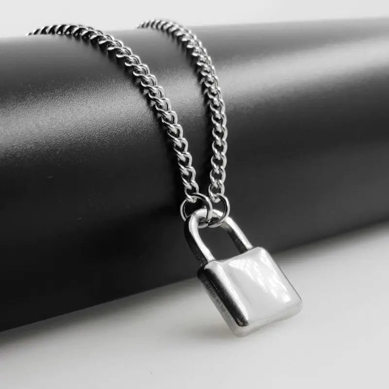 padlock chain necklace mens