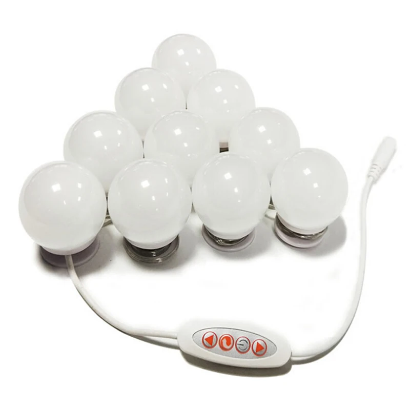 LED Light Bulbs Kit Cosmetic Lighted Make Up Mirrors Bulb Adjustable Brightness Lights Party Decor Festival Supplies US Plug