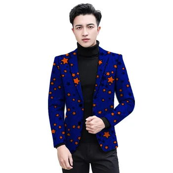 

African clothing men's print blazers slim fit ankara fashion suit jacket customized for wedding wear male casual coat