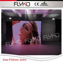 P35mm Высокое разрешение 10FT высокая * 14ft ширина секс видео видения светодиодный дисплей ткань видео занавес с кейс
