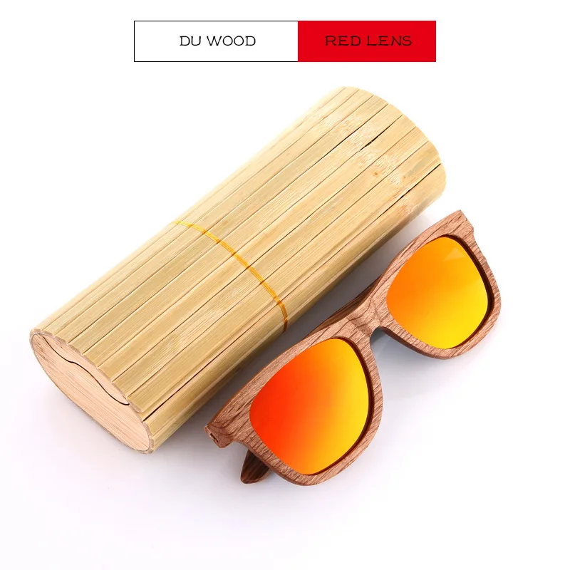 Ezreal du Дерево Солнцезащитные очки поляризованные ручной работы деревянные солнцезащитные очки bamboo солнцезащитные очки бренд дизайнер для мужчин и женщин - Цвет линз: 12