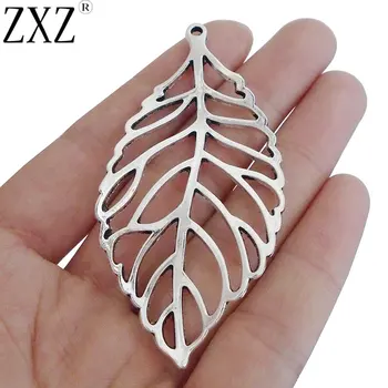 

ZXZ 5pcs Large Open Hollow Leaf Charms Pendants for Necklace DIY Jewelry Making Findings 72x36mm