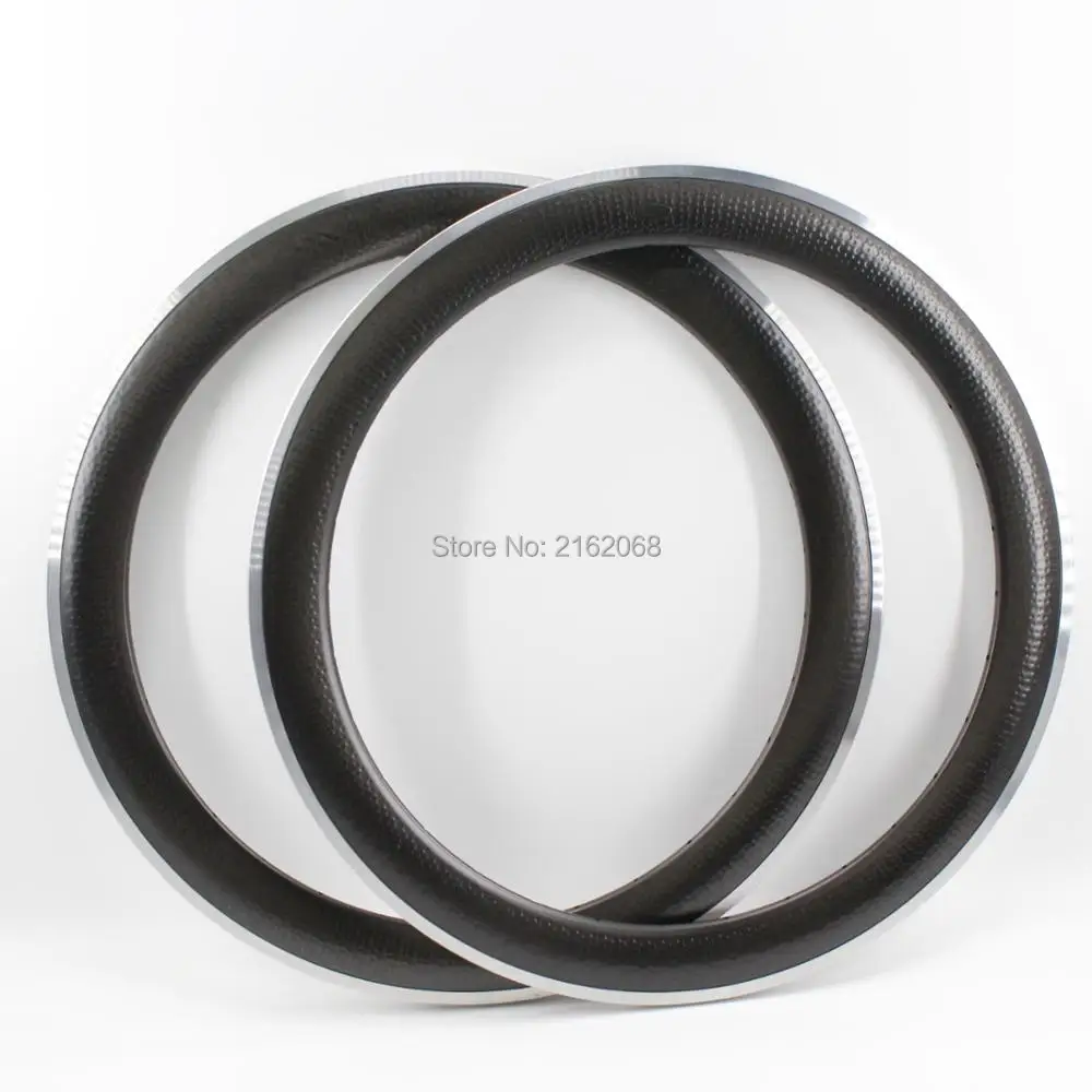 

2Pcs Newest 700C dimpled 60mm clincher rim Road bike matt UD carbon bicycle moonscape wheels rims alloy brake surface Free ship