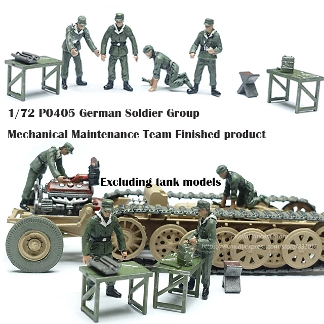 1/72 P0405 немецкая группа солдат команда механического обслуживания готовая