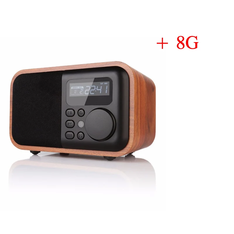 LEORY D90 беспроводной bluetooth динамик портативный деревянный динамик s HIFI TWS будильник 1800 мАч fm-радио USB TF Аудио Динамик s - Цвет: Extra 8G