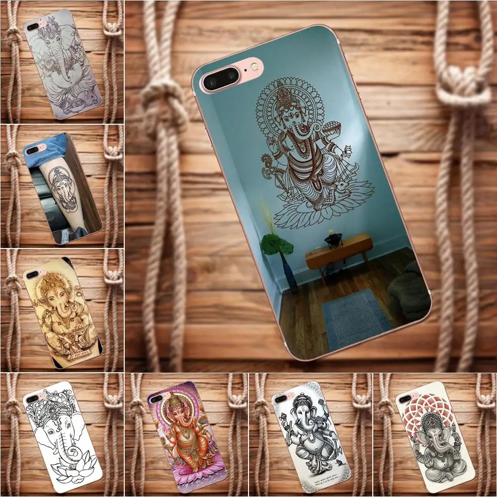 Vvcqod индуистский слон Бог Татуировка Ганеши для Apple iPhone 4 4S 5 5C 5S SE 6 S 7 8 Plus X чехол Moto G