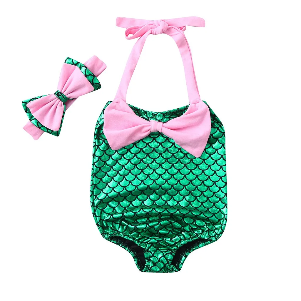Новая мода Детский костюм для плавания, для девочек детский купальник-бикини для девочек, Пляжные штаны в горошек и бабочкой с принтом купальник+ повязка на голову комплект купальной одежды#40