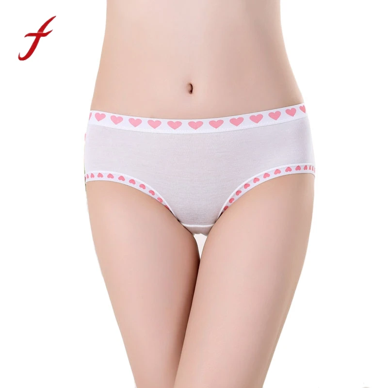 2018 New Arrival Bamboo Fiber Underwear Briefs Women Lovely Cute Heart