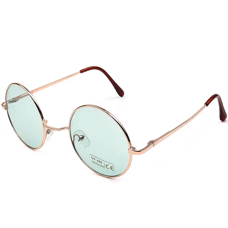 LeonLion, карамельный цвет, круглые солнцезащитные очки для женщин, модные солнцезащитные очки для женщин, зеркальные классические винтажные UV400 Oculos De Sol Gafas - Цвет линз: Gold oceanGreen