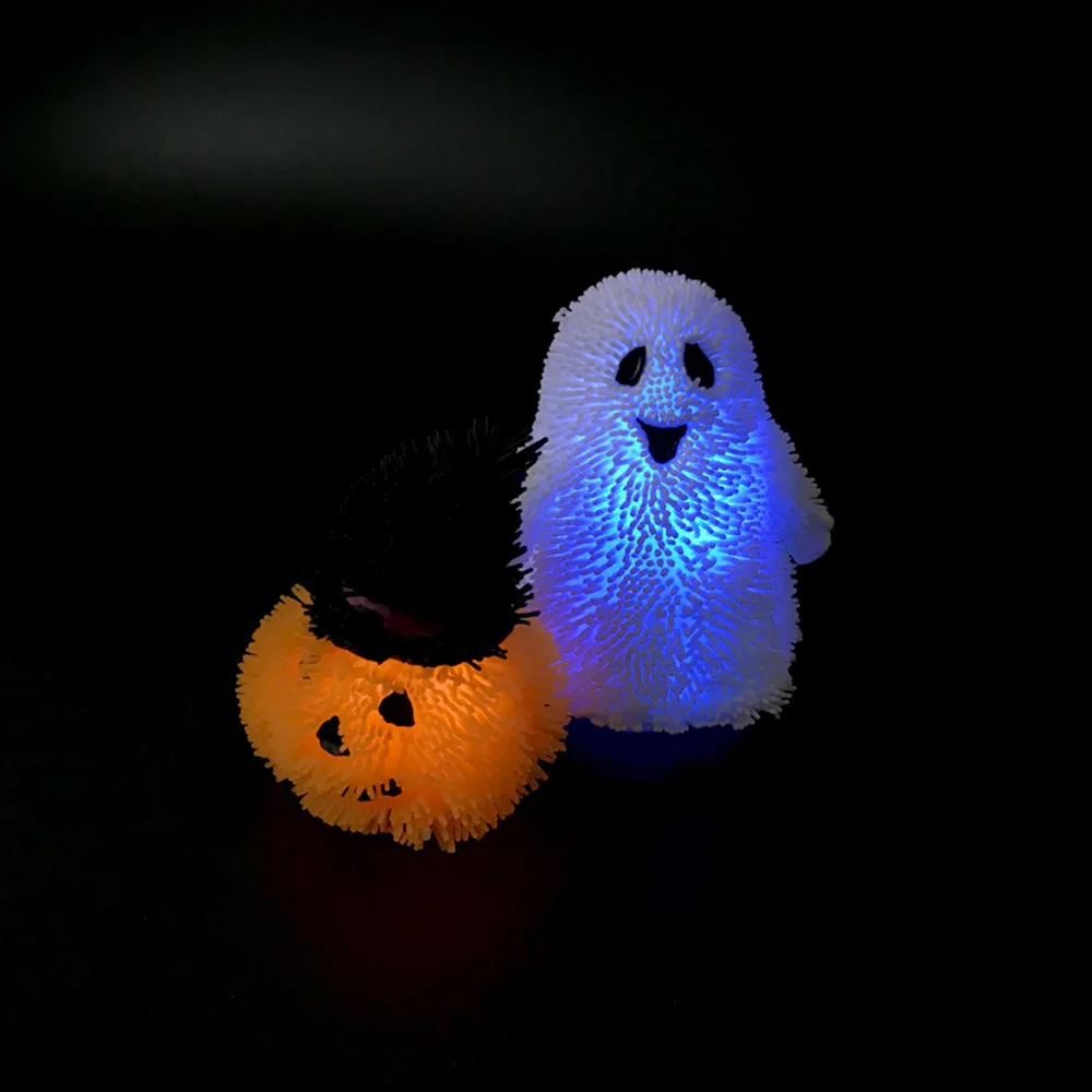 Brand New and High Quality Lovely Pumpkin Ghost Light Up Squeeze Toy Stress Relieve Toy Party