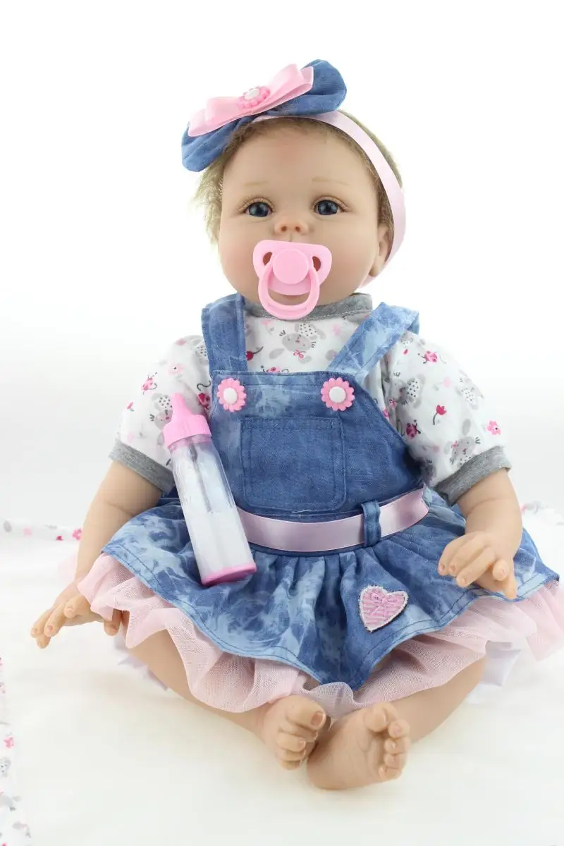 2018 Новый Бесплатная доставка 55 см reborn baby doll реалистичные, из мягкого силикона винил настоящая нежное прикосновение reborn baby горячие игрушки