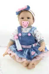 2018 Новый Бесплатная доставка 55 см reborn baby doll реалистичные, из мягкого силикона винил настоящая нежное прикосновение reborn baby горячие игрушки