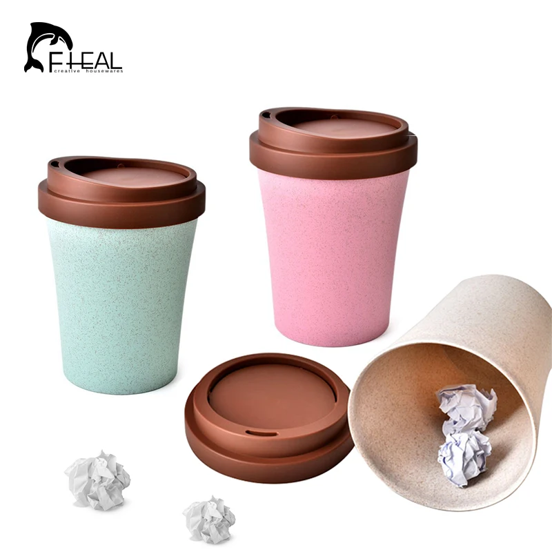 FHEAL Creative Mini Waste Bin Coffee Cup Shape Trash Desktop Litter