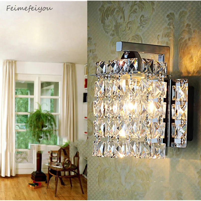 Billig Feimefeiyou led kristall wand lampe Wand lichter luminaria home beleuchtung wohnzimmer moderne WAND licht lampenschirm für bad
