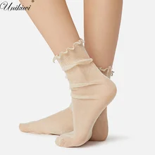 UNIKIWI. женские тонкие строгие самокромные сверкающие носки. повседневные женские носки в Стиле Лолита, яркие сетчатые носки в стиле ретро, женские носки Meias