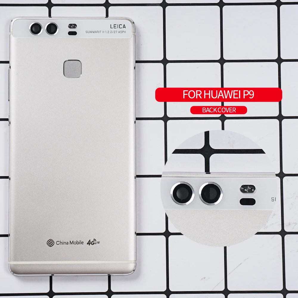 OTMIL Back Glass Housing Rear For HUAWEI P9 Back Cover Housing Back Battery Door Housing+Side Button+Lens P9 P 9 Replacement