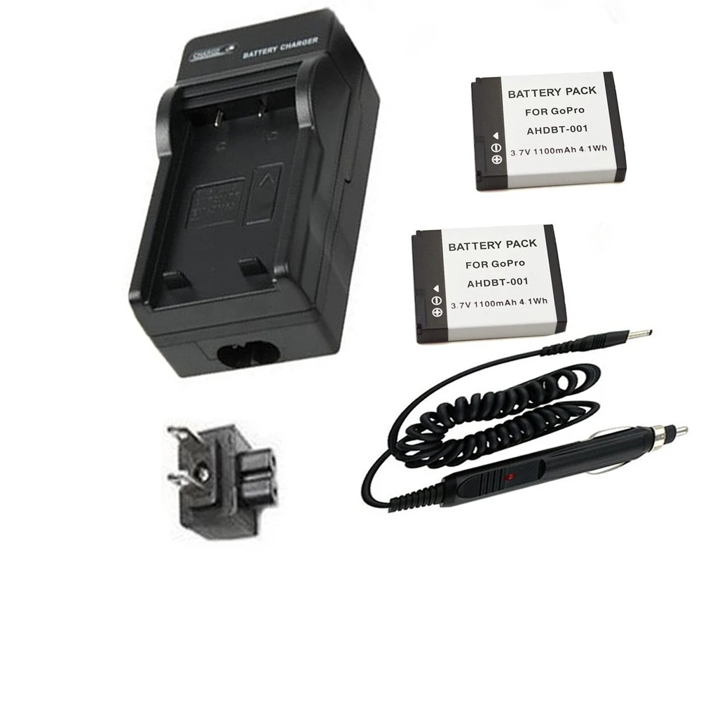 BATTERY CHARGER KIT MAINS CAR FOR GOPRO HD Hero 2 Outdoor 1080p ABPAK-001