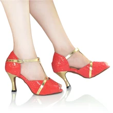 Черные, красные туфли из искусственной кожи для латинских танцев; бальные туфли для танцев; женские танцевальные туфли на заказ; Zapatos Latinos