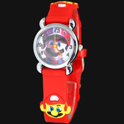 Ценят за покупками! Желе цвет 3D мультфильм супер часы Mario подарок на день рождения часы для детей девочек мальчиков детей студентов