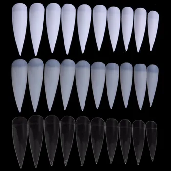 

Hot Long False Nails French Salon Acrylic Nail Art Professional Half Cover Fake Nail Art Tips White/ Clear/ Natural