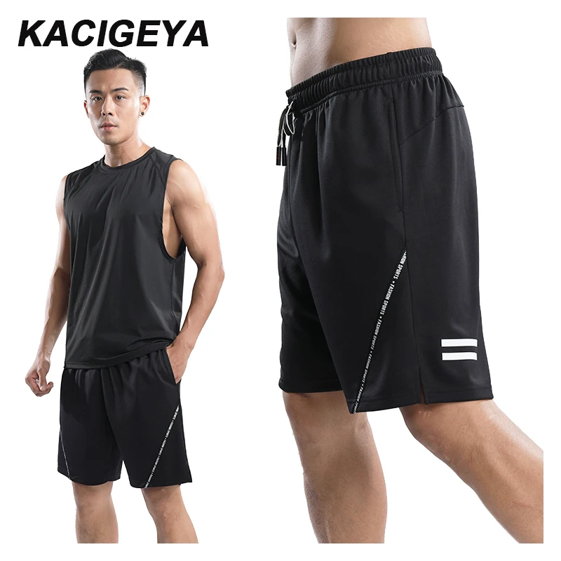 

Shorts Male Fitness Solid Color Straight Outdoor Biker Shorts Bodybuilding Running Thin Breathable Sportswear