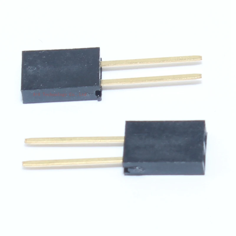 50PCS 2 PIN 11MM Strip Connector Socket 1X2 2PINSingle Row Straight FEMALE PIN HEADER 2.54MM PITCH pin long  FOR arduino PCB 3