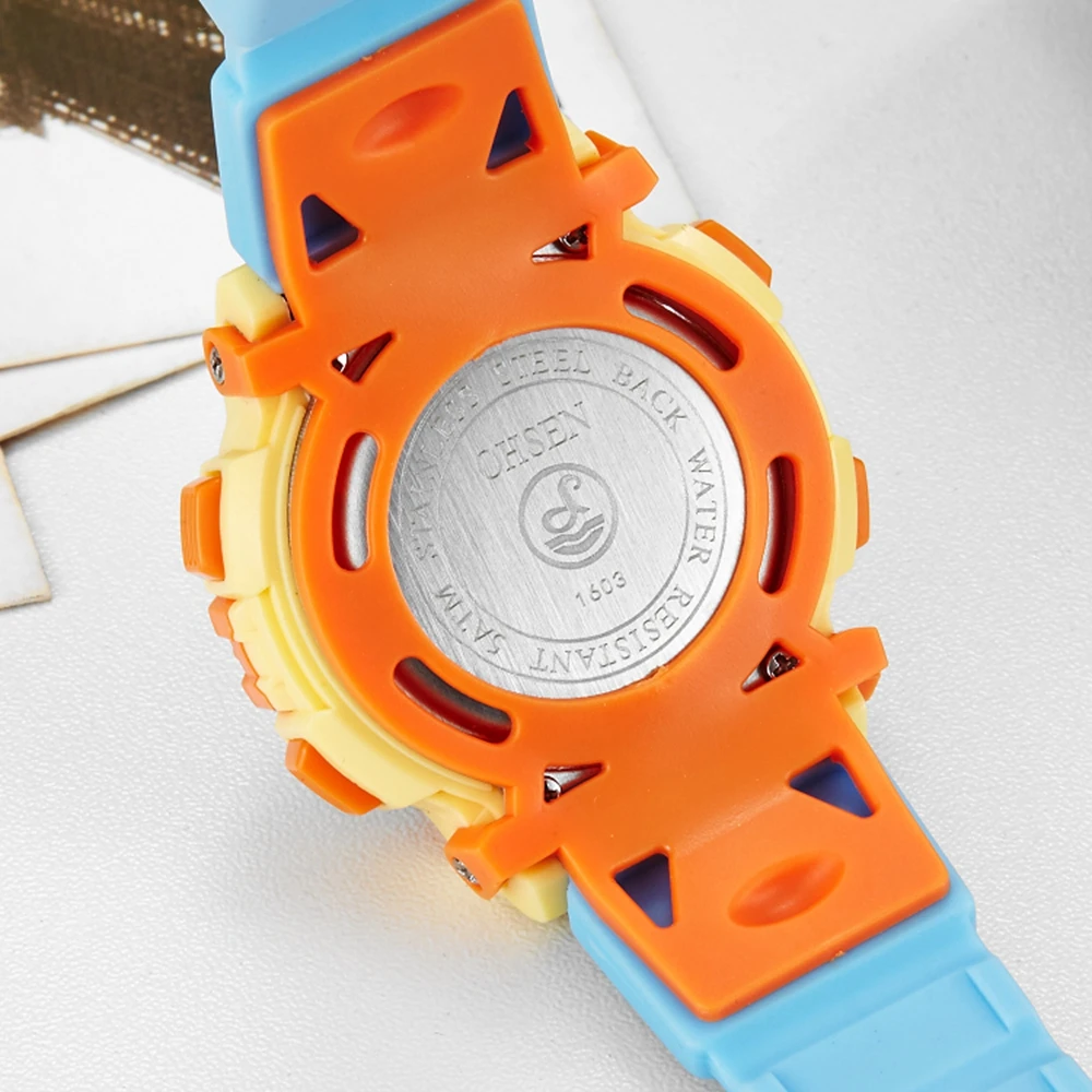 OHSEN детский светодиодный цифровой спортивные часы унисекс наручные часы модные детские водонепроницаемые ударопрочный будильник студенческие розовые красные часы детские подарки