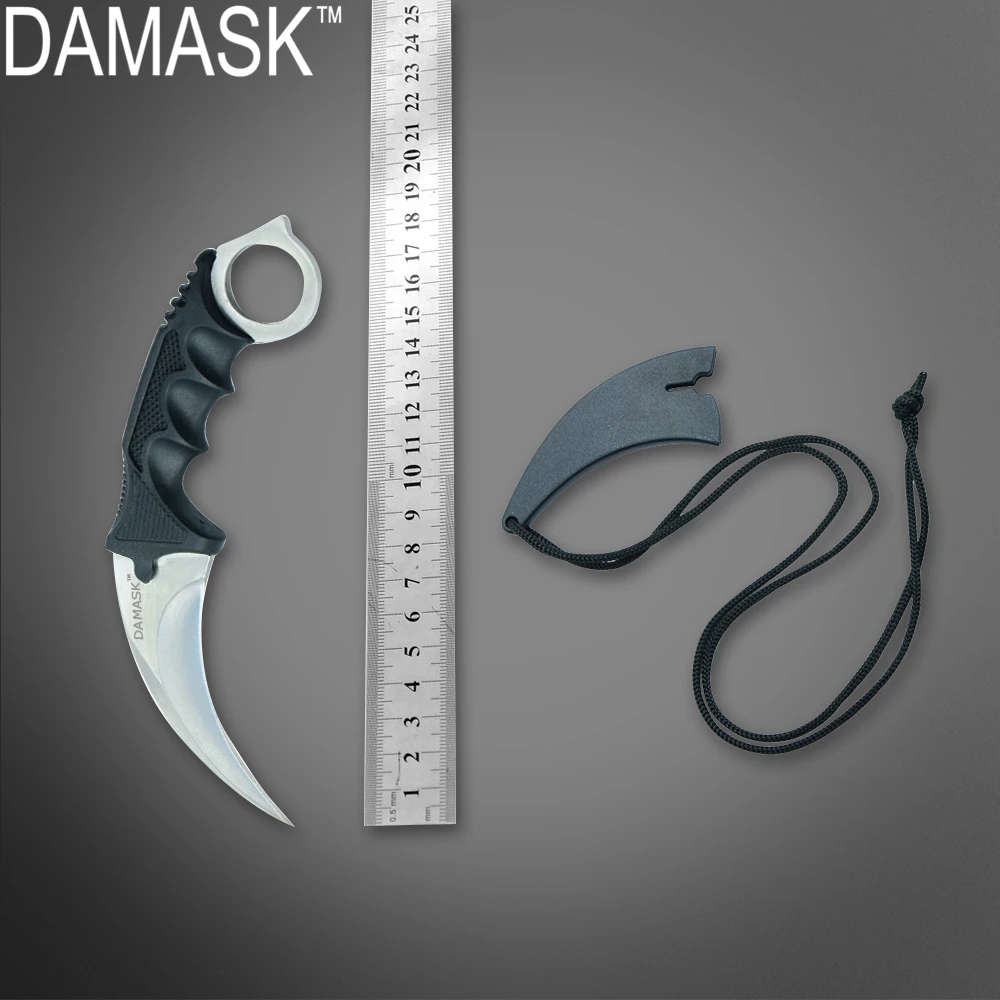 

Damask CSGO Counter Strkie Knife Sharp Fixed Stainless Steel Karambit Professional Outdoor Knife Excellent Hunting Hand Tools