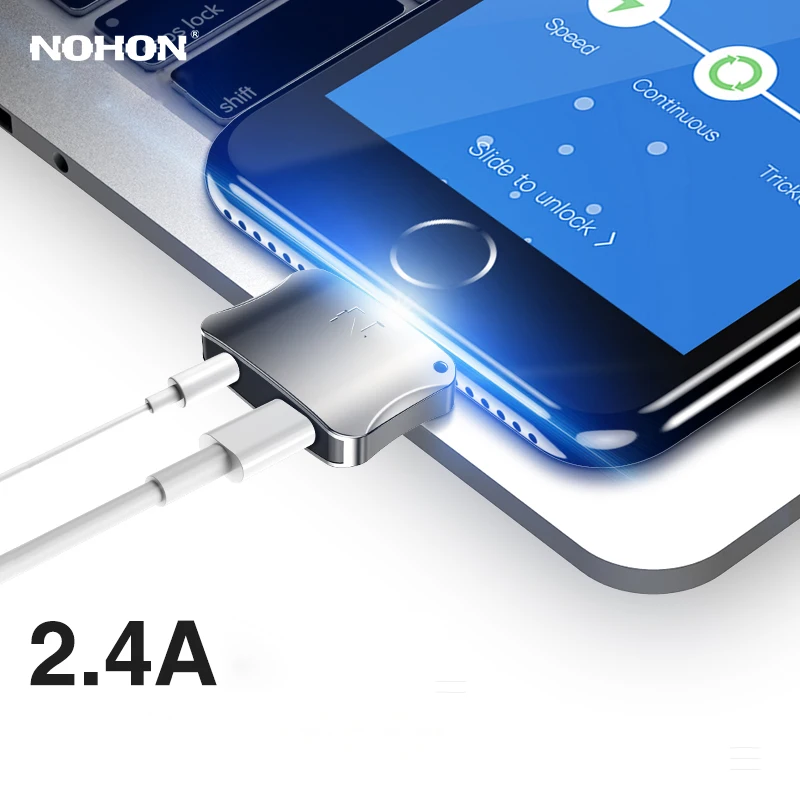 Разъем адаптер для наушников Nohon разъем переходник Lightning iPhone X 8 8P 7 6 6S Plus 3 5 мм