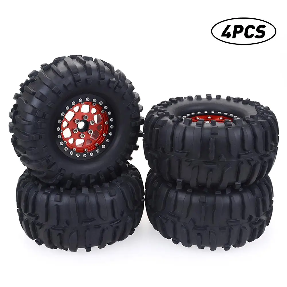 

4pcs 2.2" 1/10 RC Crawler Truck 120mm Wheels & Tires Hex 12mm For Axial SCX10 RR10 TRX4 For RC Accessories