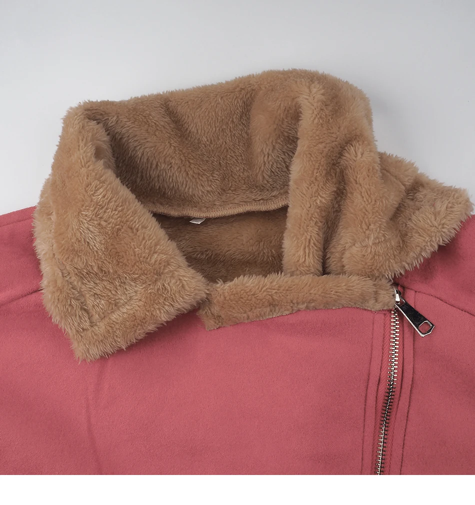 Теплое толстое замшевое пальто из овечьей шерсти для женщин; зимняя хлопковая куртка из овечьей шерсти; женская Повседневная Свободная куртка из флока с отворотом; меховые пальто; топы