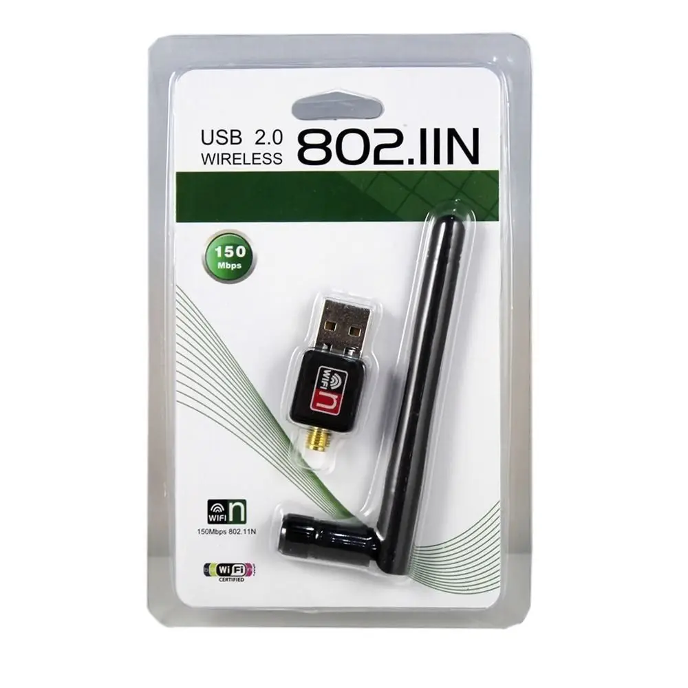 

Desktop USB WiFi Receiver + Antenna 150Mbps 150M USB 2.0 Wireless Router Signal adapter 802.11n/g/b Network LAN Card