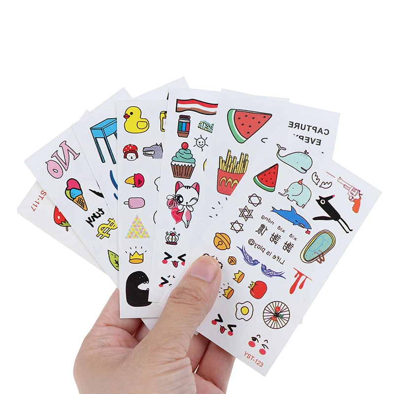 10 Sheets Cute Kids Temporary Tattoo Inspired Body Makeup Sticker Tattoos Random