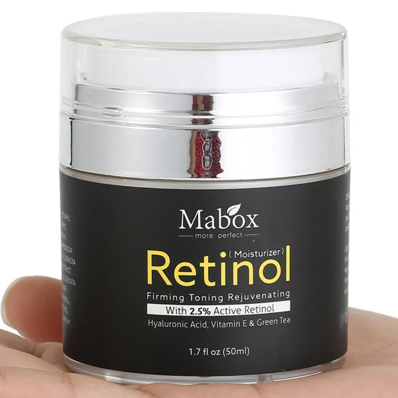 Mabox 50 мл Retinol 2.5% увлажнитель для лица крем с гиалуроновой кислотой антивозрастной разглаживает морщины Витамин Е коллаген разглаживающий отбеливающий крем