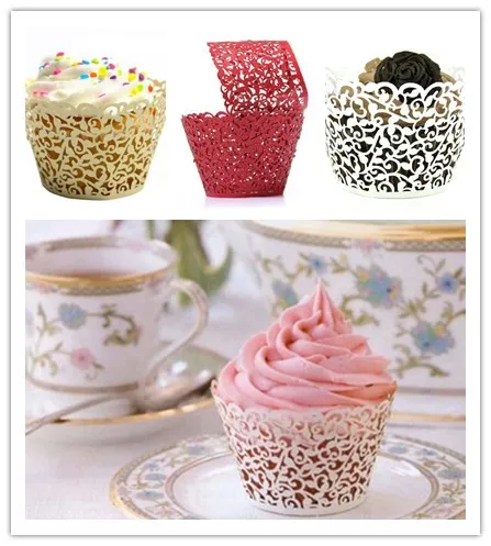 

50pcs/pack Sanwony Little Vine Lace Laser Cut Cupcake Wrapper Liner Baking Cup Hollow Paper Cake Cup DIY Baking Fondant Cupcake