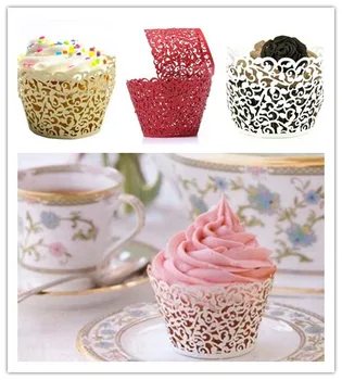 

50pcs/pack Sanwony Little Vine Lace Laser Cut Cupcake Wrapper Liner Baking Cup Hollow Paper Cake Cup DIY Baking Fondant Cupcake