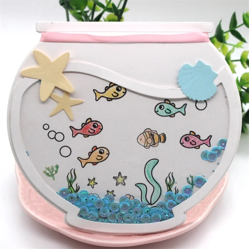 

VYUTXA Fish Tank Metal Cutting Dies Stencils for DIY Scrapbooking/photo album Decorative Embossing DIY Paper Cards