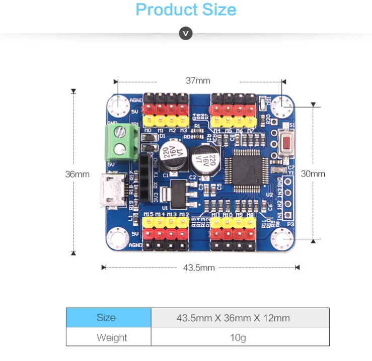Серводвигатель контроллер драйвер платы 16 каналов умный автомобиль робот с высоким качеством MCU программного обеспечения