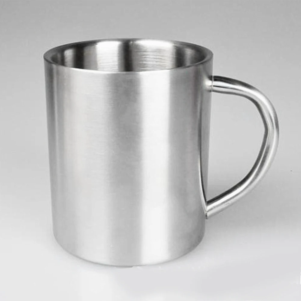 

New Double-layer Stainless Steel Thermal Drinking Cup Insulated Coffee Mug 300ml
