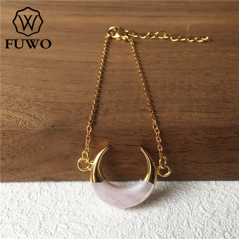 FUWO с натуральным драгоценным камнем змеиная кожа браслеты со стразами вымощенные модные двойные каменные многоцветные браслеты оптом BR501