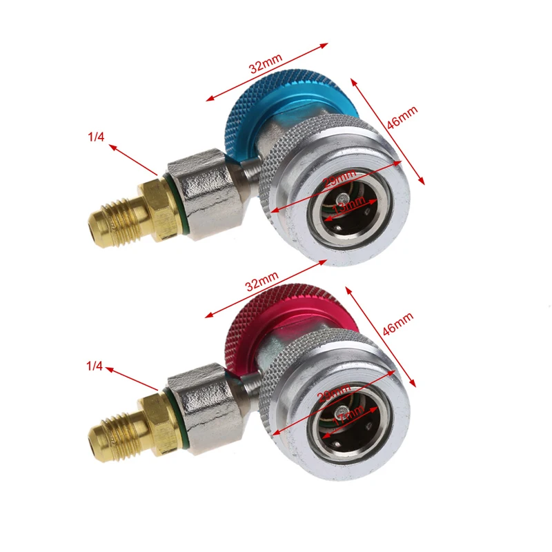 2 шт. R134A H/L адаптеры быстрое соединение кондиционер охлаждающей жидкости Регулируемый