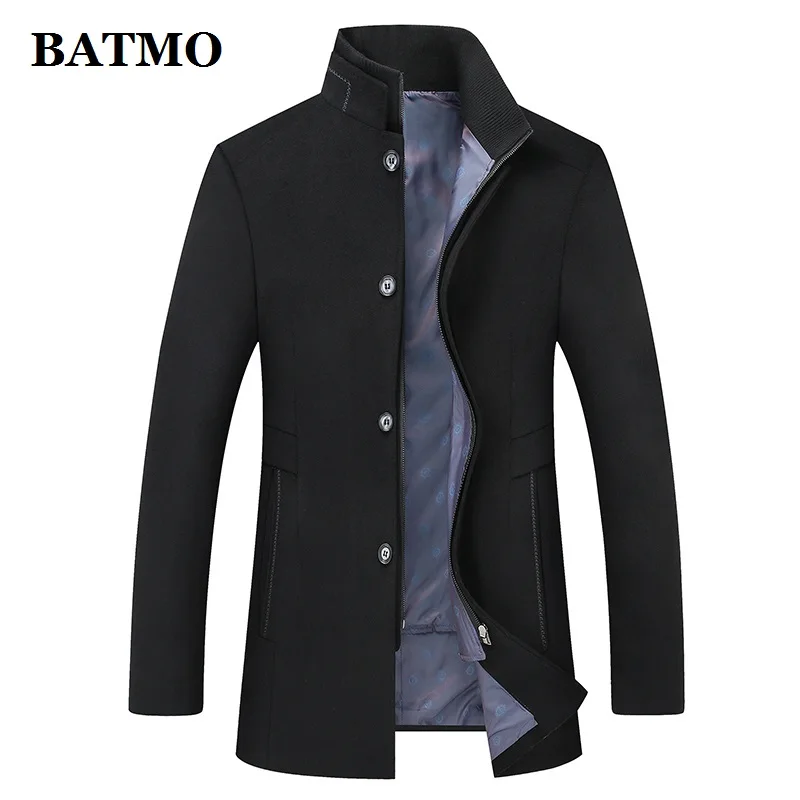 

BATMO 2019 new arrival winter high quality wool thicked warm trench coat men,men's wool jackets ,plus-size M-6XL 1818