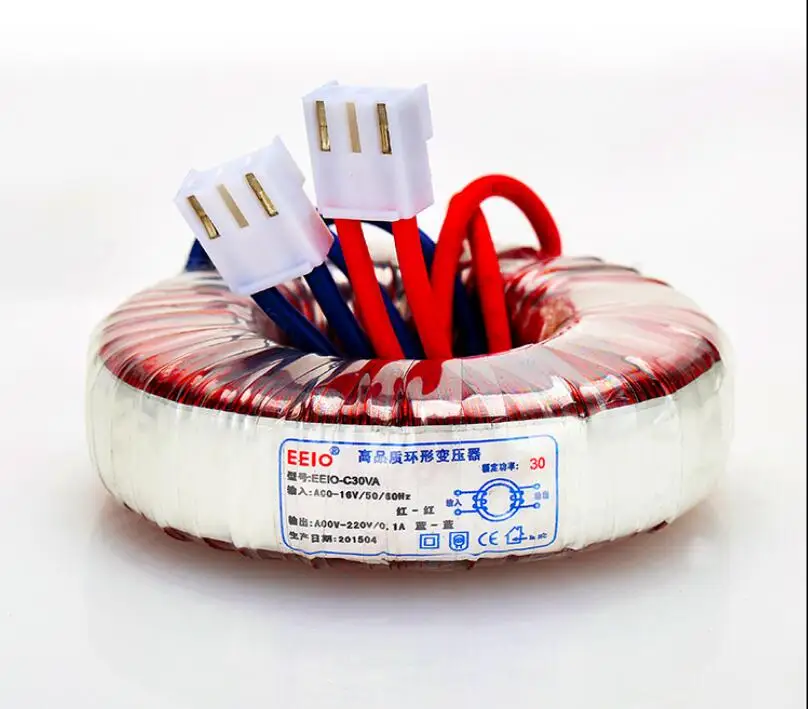 220V 0.1A tranformer 30VA тороидальный трансформатор медь пользовательские 16V 1.87A вход