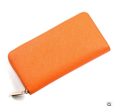 Firenzuola Европейский Американский индивидуальный профилированный Женский Длинный кошелек модный на молнии#358 - Цвет: Оранжевый