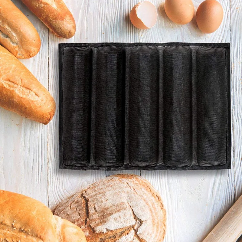 Силиконовый Лоток для багета-антипригарная перфорированная форма для выпечки хлеба, формы для хот-догов, коврик-вкладыш для выпечки формы для хлеба