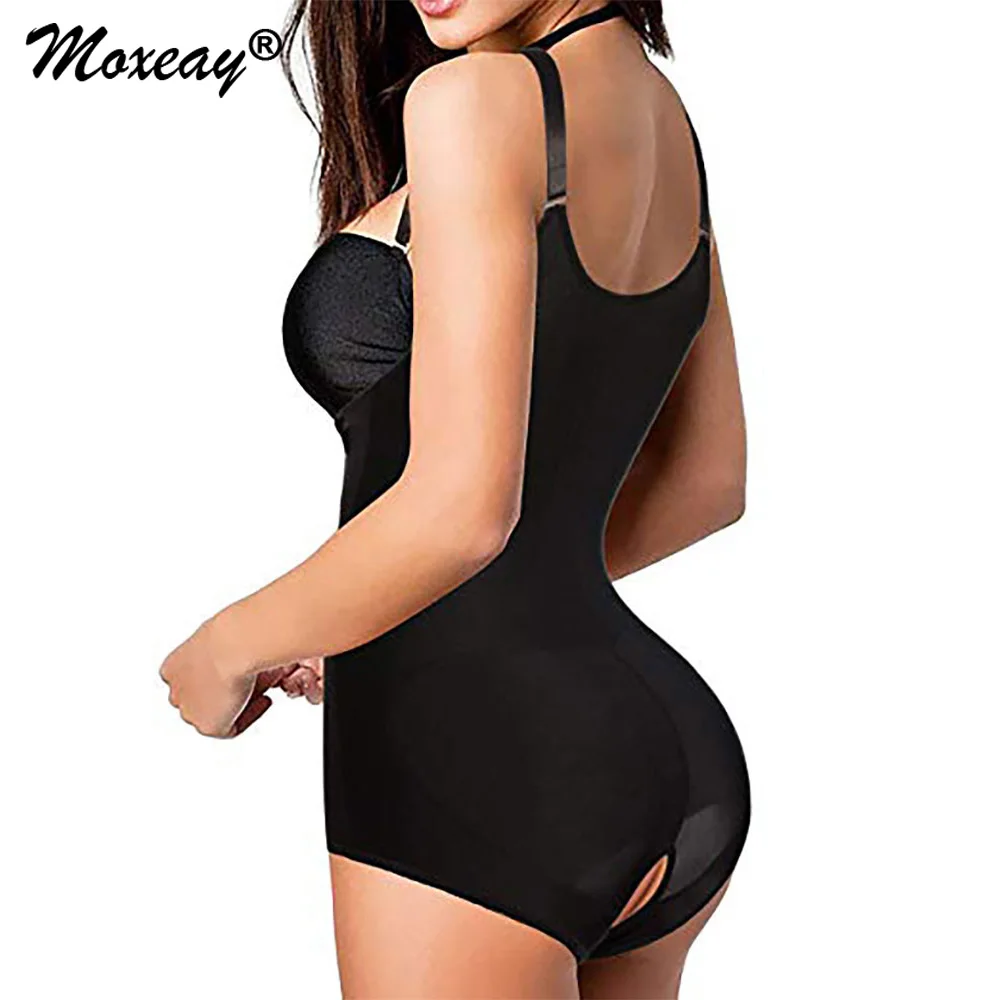 

Moxeay Slim Bodysuits Shapewear Plus Size Zip Bodysuit Vest Waist Slim Open Bust Corset Firm Tummy Control Reductora Shapewear