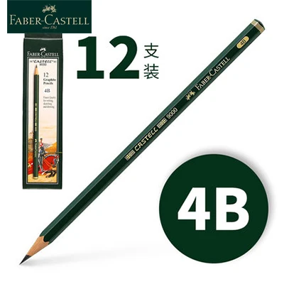 Faber-Castell 9000 карандашей 12/16 шт набор школьных карандашей графитовый карандаш для рисования и ручка для эскизов набор - Цвет: 12PCS-4B