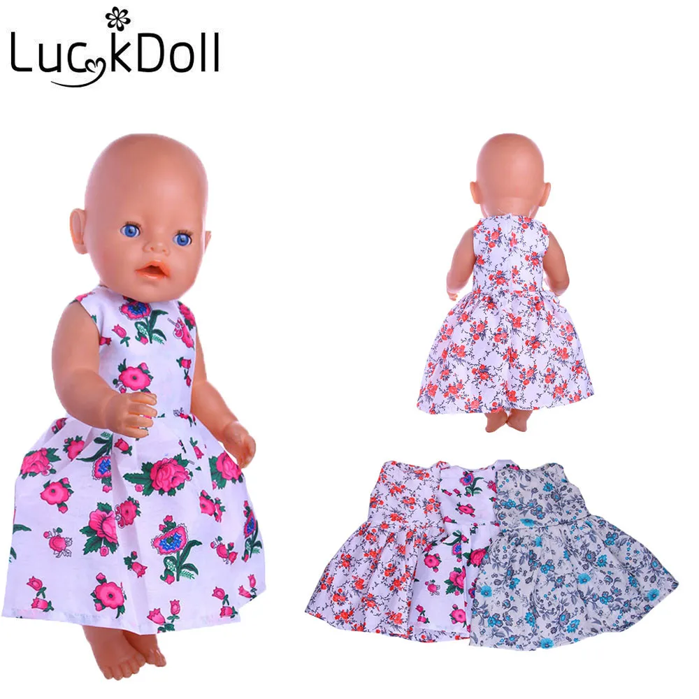 

Luckdoll various printed sleeveless dresses are suitable for 43cm dolls, Children's Best Holiday Gifts
